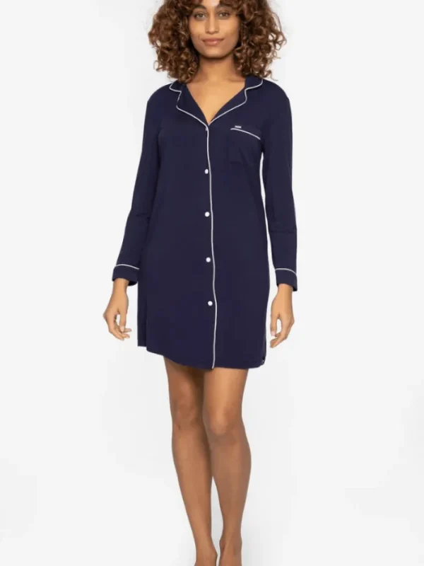 Pretty You London Gifts Under £50 | Gift Sale^T Bamboo Collection Navy Nightshirt