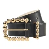 Izzi of Baslow Gifts Under £50^Riani Black Leather Belt With Gold Beads 339040-9551