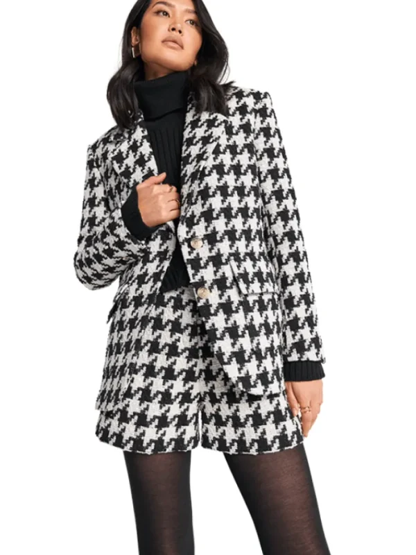 Riani Coats And Jackets | Luxury Gifts^Black Patterned Giant Houndstooth Blazer 381750 4179 Col 987