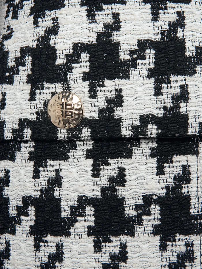 riani_black_patterned_gia_3.webp Riani Coats And Jackets | Luxury Gifts^Black Patterned Giant Houndstooth Blazer 381750 4179 Col 987