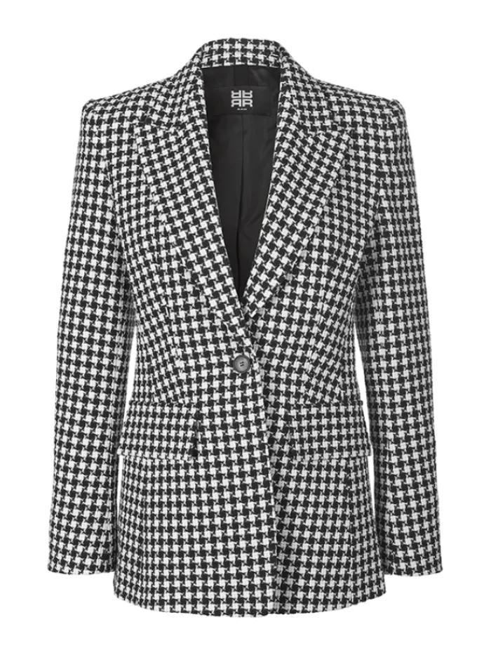 riani_black_white_checked_1.webp Riani Coats And Jackets | Gift Sale^Black White Checked Blazer 331240 4090 987