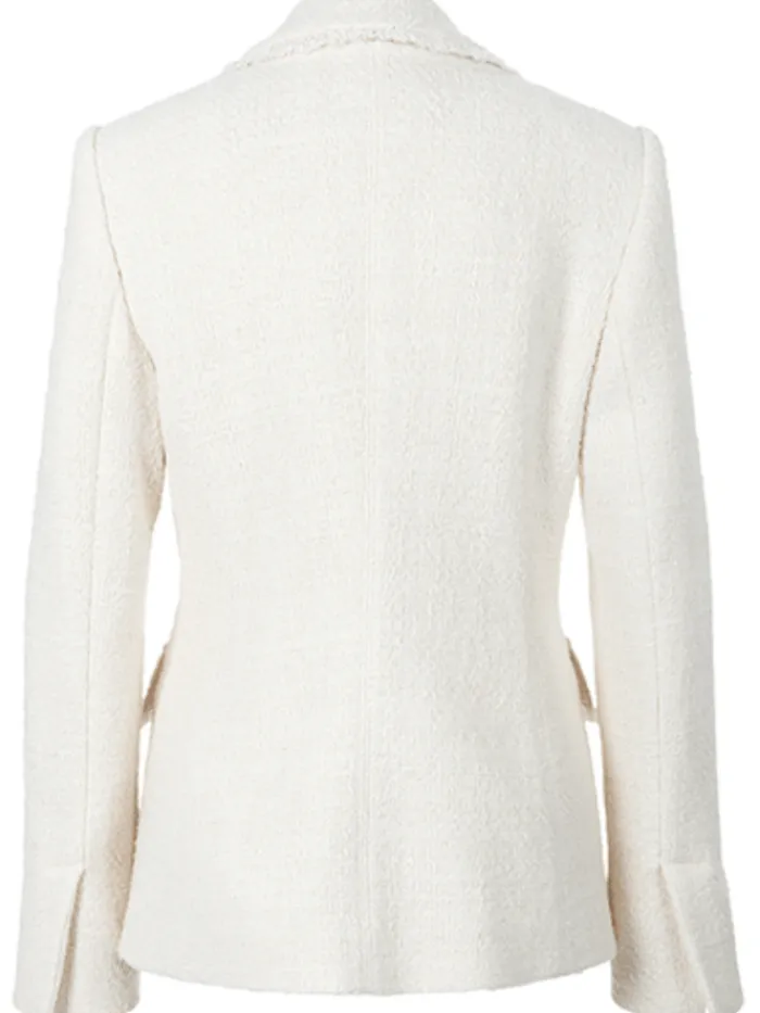 riani_cream_tweed_double__2.webp Riani Coats And Jackets | Gifts Under £250^Cream Tweed Double Breasted Blazer 381730 4176 Col 0110