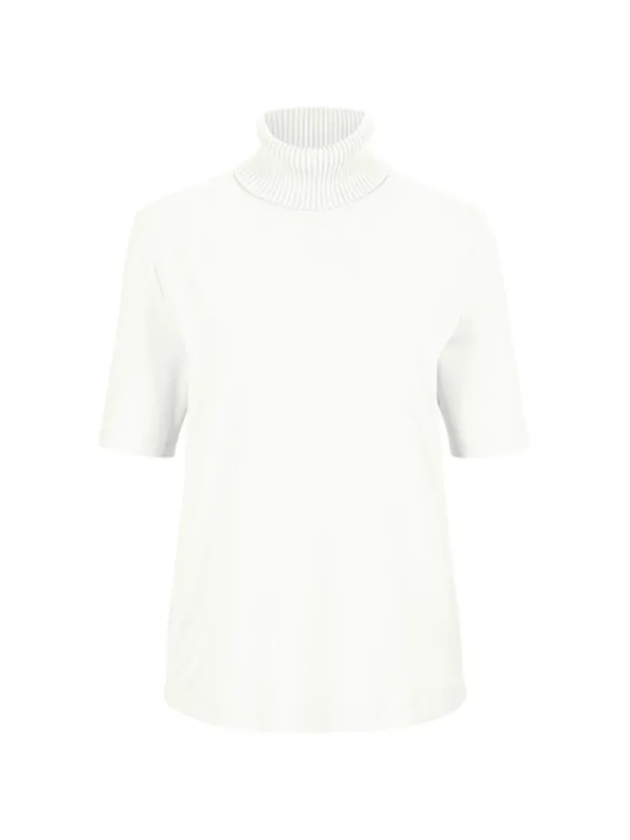 riani_high_neck_short_sle_0.webp Riani Knitwear | Gifts Under £100^High Neck Short Sleeve Top In Daydream 388610 7271 Col 801