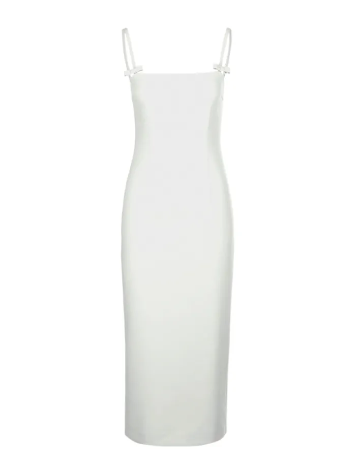 riani_offwhite_slim_dress_0.webp Riani Dresses | Gifts Under £100^Off-White Slim Dress With Spaghetti Straps 216400-4139 110