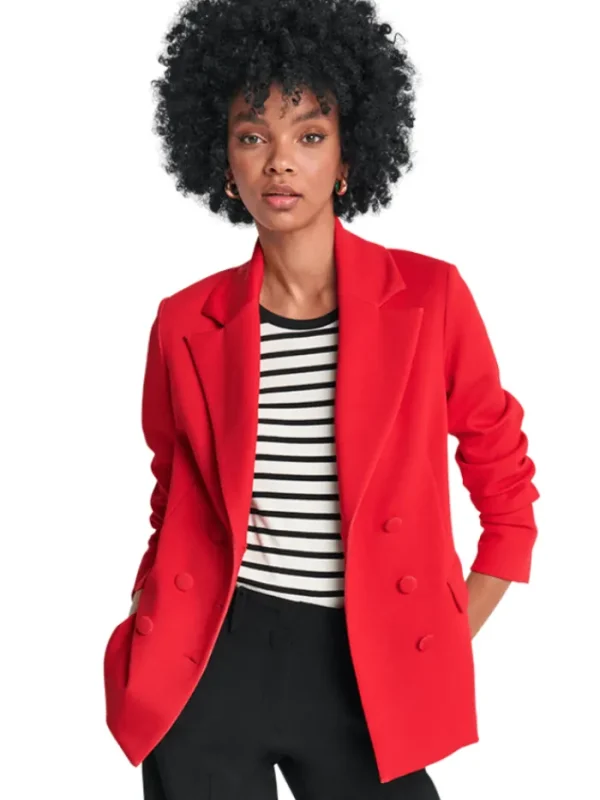 Riani Coats And Jackets | Gifts Under £250^Scuba Heartbeat Red Double Breasted Blazer 371440-8190