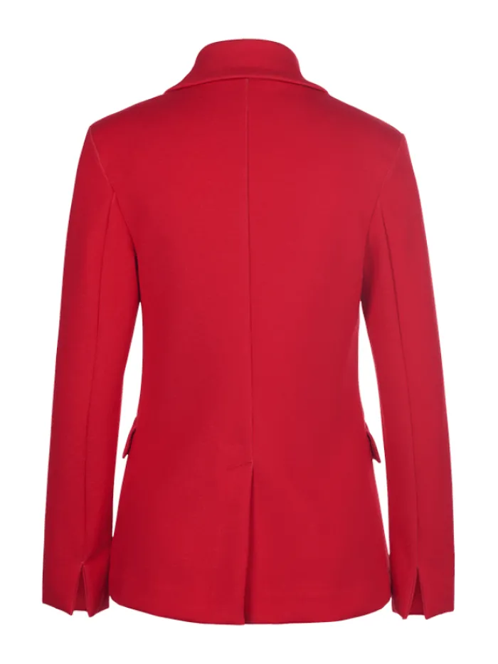 riani_scuba_heartbeat_red_2.webp Riani Coats And Jackets | Gifts Under £250^Scuba Heartbeat Red Double Breasted Blazer 371440-8190