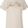 Riani Sweatshirts And T-Shirts | Tops^Short Sleeve Champagne Top With Cutwork Embroidery 448505 7909 C