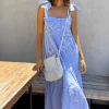 Rose And Rose Dresses | Gifts Under £250^MARINA Blue Flower Embroidered Sun Dress