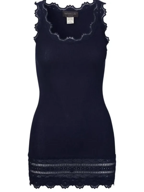 Rosemunde Tops | Gifts Under £100^Silk Lace Trimmed Long Top In Navy 5315 Col 135