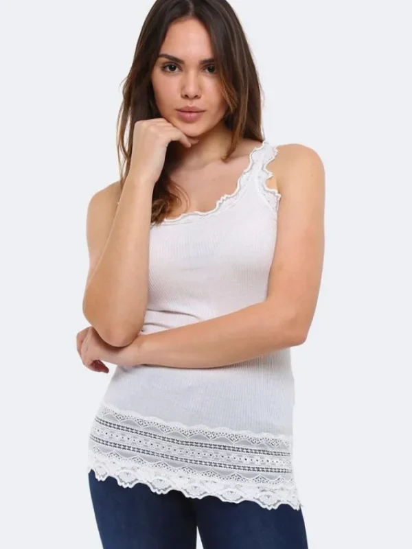 Rosemunde Tops | Gifts Under £100^Silk Lace Trimmed Long Top In New White 5315 Col 1049
