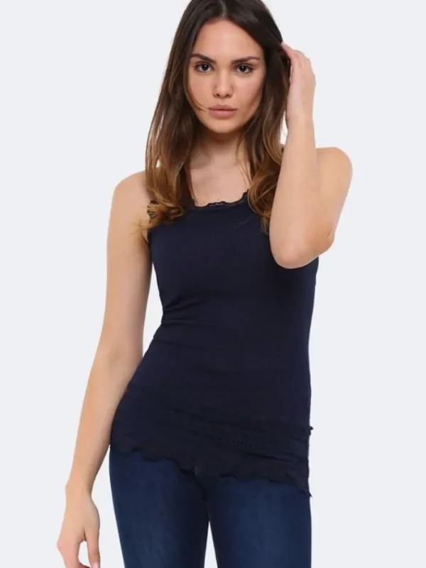 Rosemunde Tops | Gifts Under £100^Silk Lace Trimmed Long Top In Navy 5315 Col 135
