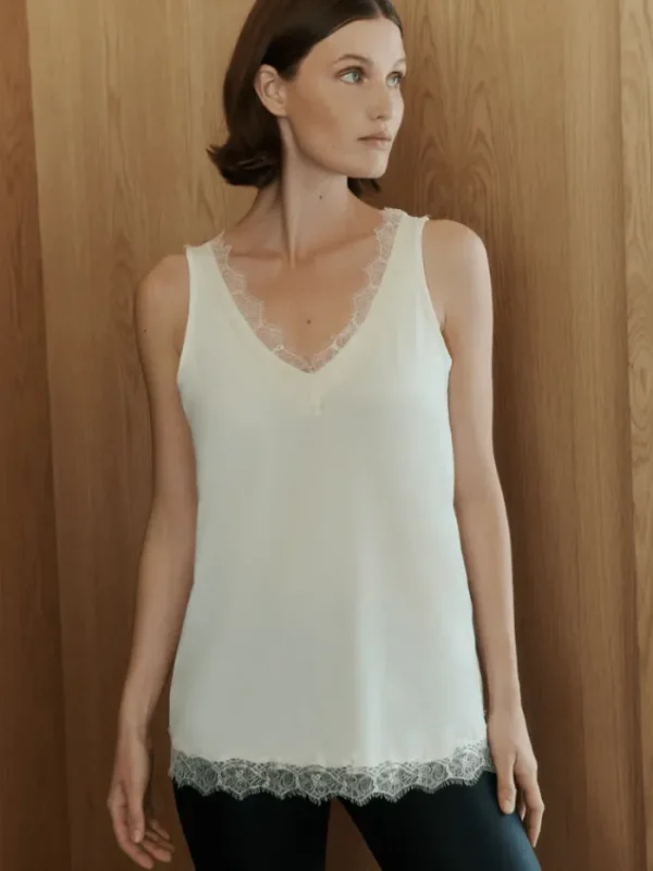 Rosemunde Tops | Gifts Under £100^Women's Lace V-Neck Top In Ivory 4220 Col 037