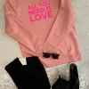 SAY IT WITH SONGS Sweatshirts And T-Shirts | Tops^T 'All You Need Is Love' Pink Neon Sweatshirt