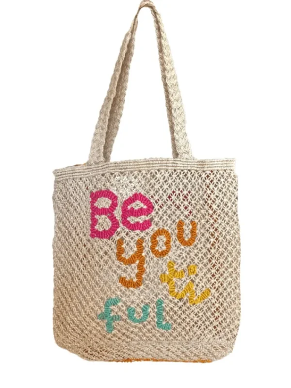 The Jacksons Bucket And Hobo Bags | Beachwear^London BE YOU TI FUL Natural Jute Bag