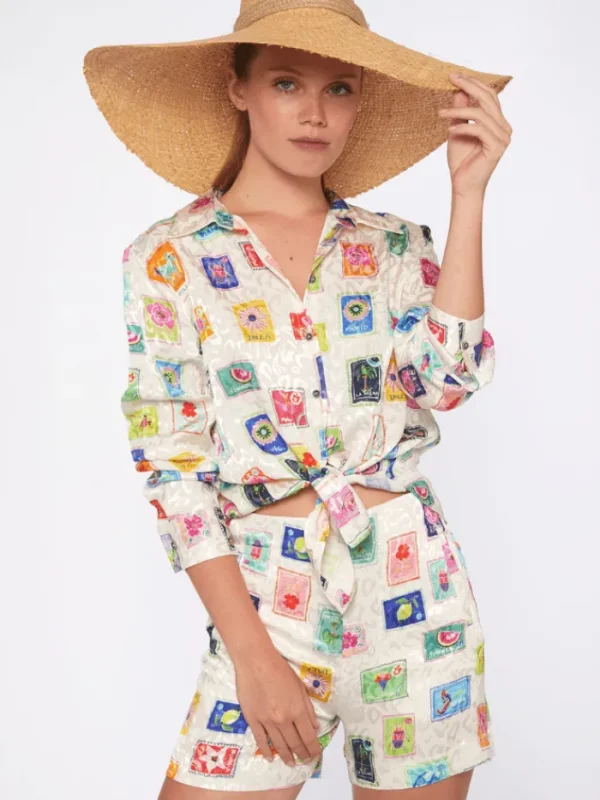 Vilagallo Tops | Gifts Under £100^GABY IBIZA Jacquard Print Shirt 31165