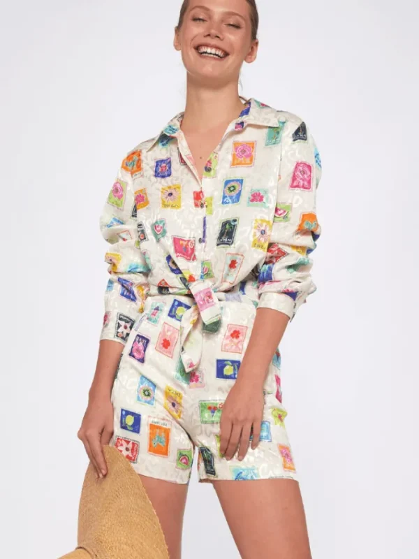 Vilagallo Tops | Gifts Under £100^GABY IBIZA Jacquard Print Shirt 31165
