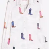 Vilagallo Tops | Gifts Under £100^GABY White Cowboy Print Shirt Blouse 31868