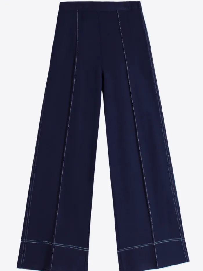 vilagallo_womens_bettina__0.webp Vilagallo Trousers | Gifts Under £250^Women's BETTINA Wide Leg Cropped Trousers In Navy 32212