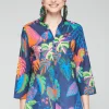Vilagallo Tops | T-Shirts^Women's JULIET Tropical Print Shirt Blouse 32277