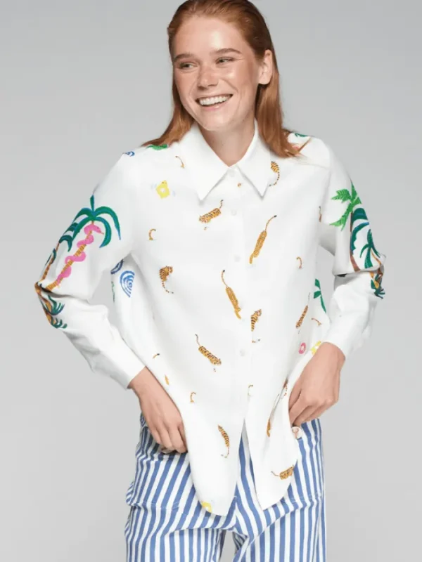 Vilagallo Tops | T-Shirts^Women's MAFALDA Piscina Tiger Print Shirt 32569