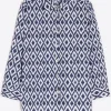 Vilagallo Tops | Gifts Under £250^Women's POLINE Blue Ikat Embroidered Blouse 32330