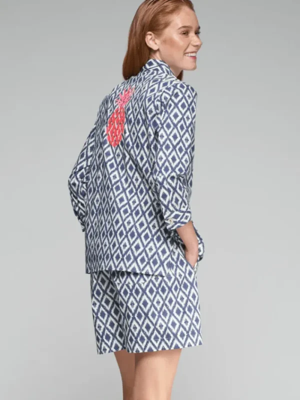 Vilagallo Tops | Gifts Under £250^Women's POLINE Blue Ikat Embroidered Blouse 32330