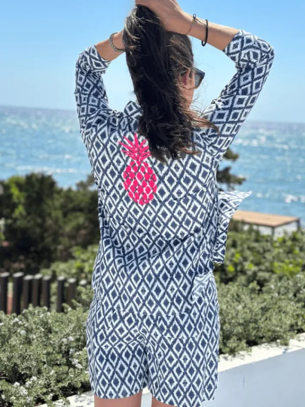 Vilagallo Tops | Gifts Under £250^Women's POLINE Blue Ikat Embroidered Blouse 32330