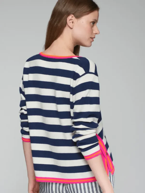 Vilagallo Knitwear | Gifts Under £250^Women's RY Colour Block Striped Wool Jumper 32145