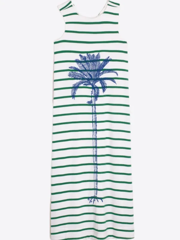 Vilagallo Dresses | Gifts Under £250^Women's ZINA Sleeveless Striped Maxi Dress With Embroidery 3