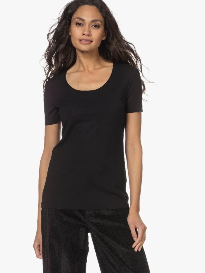 wolford_ss_aurora_pure_to_0-1.webp Wolford Sweatshirts And T-Shirts | Gifts Under £100^SS Aurora Pure Top Short Sleeves Black 52764 7005